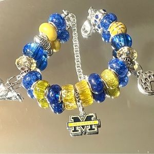 Michigan Wolverines Inspired Charm Bracelet